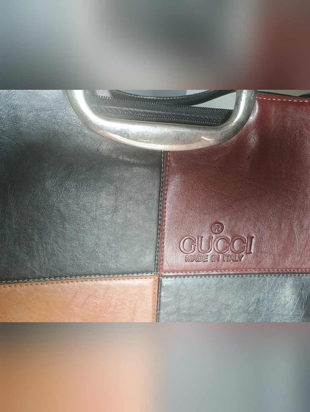Gucci Patchwork Leather Satchel - Black, Red, Tan, Brown - Picture 4 of 14